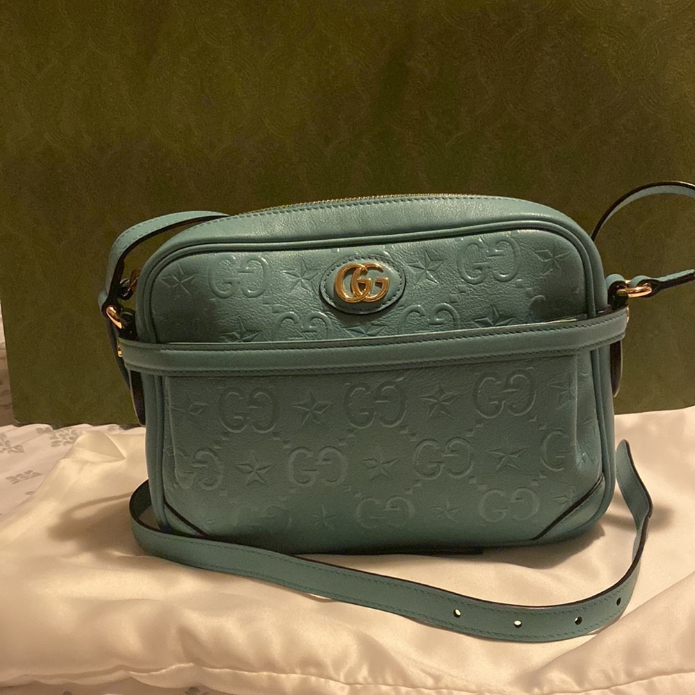 Gucci Monogram Star Embossed Small GG Shoulder Bag